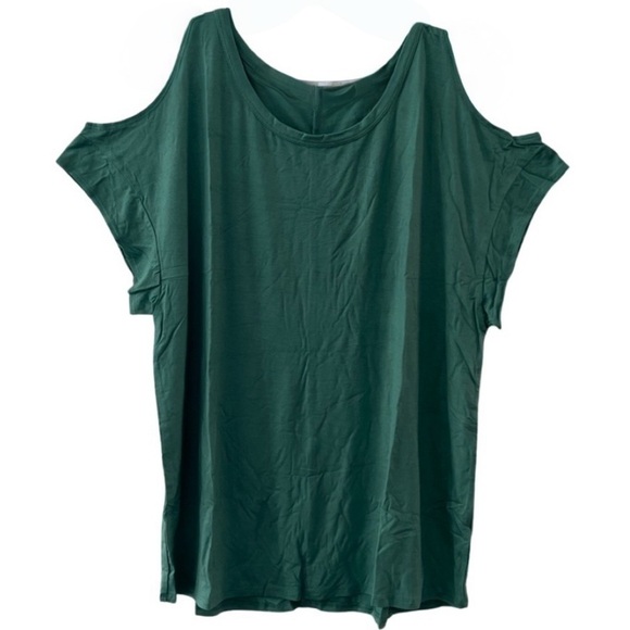 SHOP BASIC USA • Green Tank Off The Shoulder Top Blouse - Picture 1 of 7